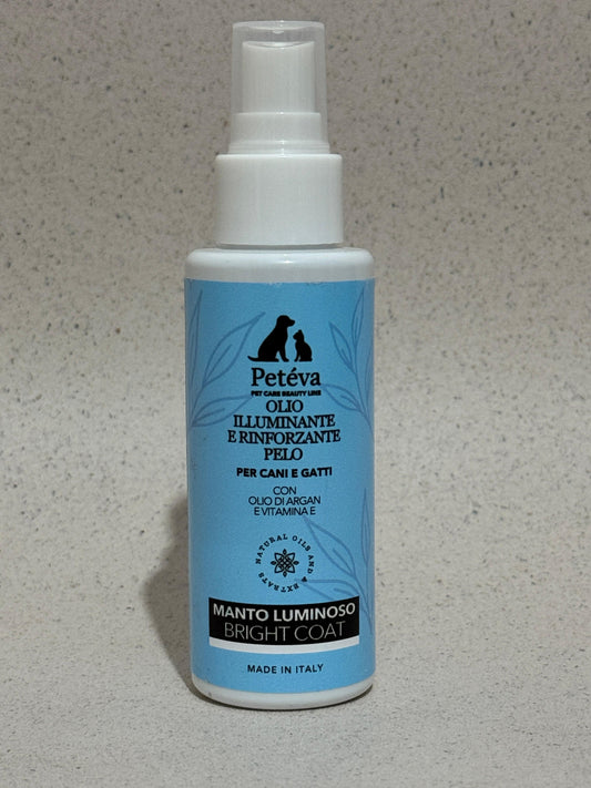 Olio Secco Illuminante e Rinforzante Pelo per Cani e Gatti 100 ml | Petéva