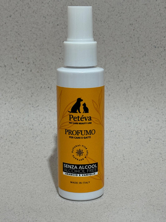 Profumo per Cani e Gatti 100 ml - Arancio e Vaniglia (Senza Alcool) | Petéva