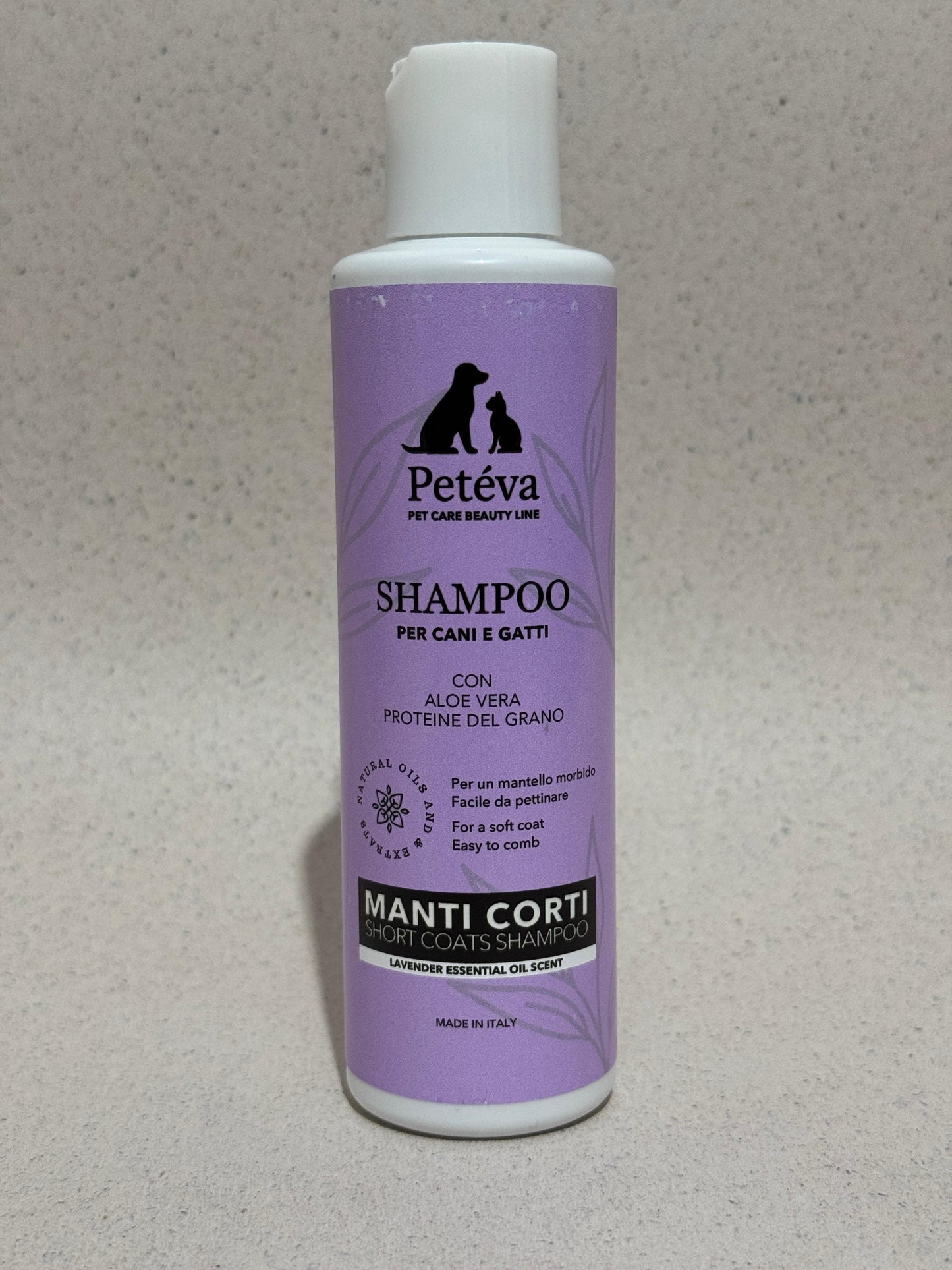 Shampoo Naturale Pelo Corto per Cani e Gatti 200 ml - Lavanda | Petéva